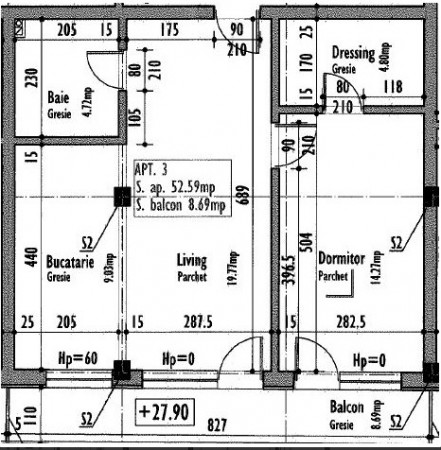Ap 3 Et.9 S=52,59 mp